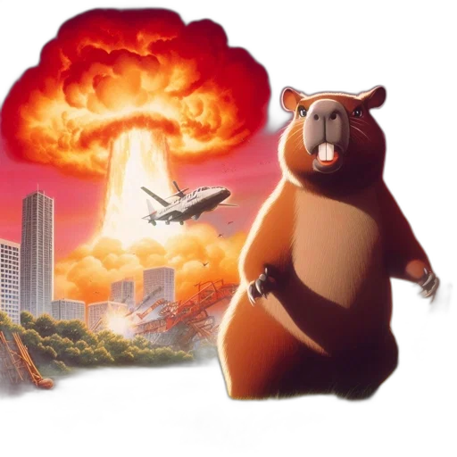 concept art, fire, animated, bear transparent PNG cut-out