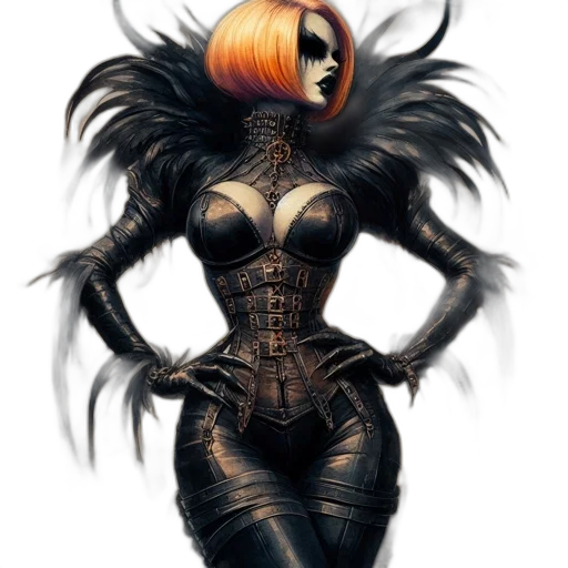 mask, dress, hair, creature transparent PNG cut-out