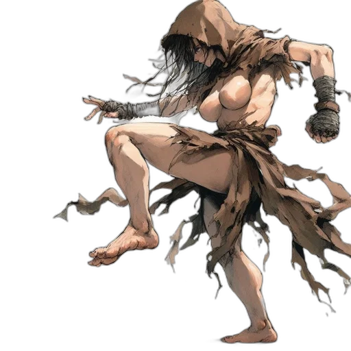 creature, hair, weapon, concept art transparent PNG cut-out