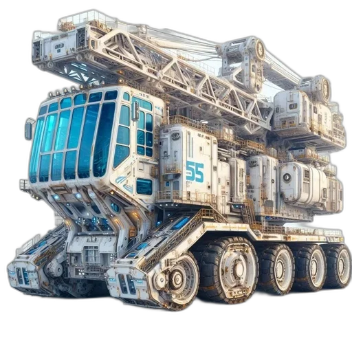 robot, weapon, 3d render, concept art transparent PNG cut-out
