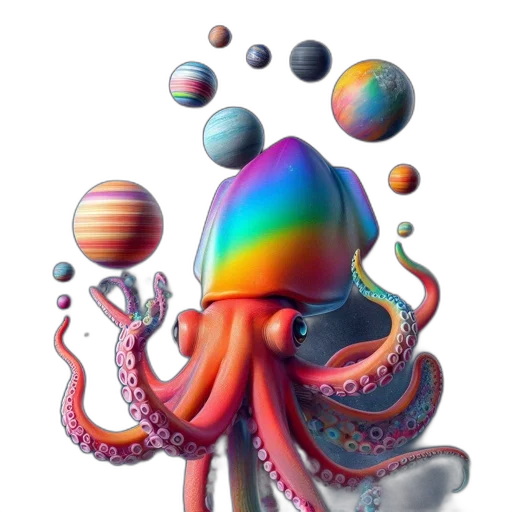 creature, umbrella, crown, staff transparent PNG cut-out