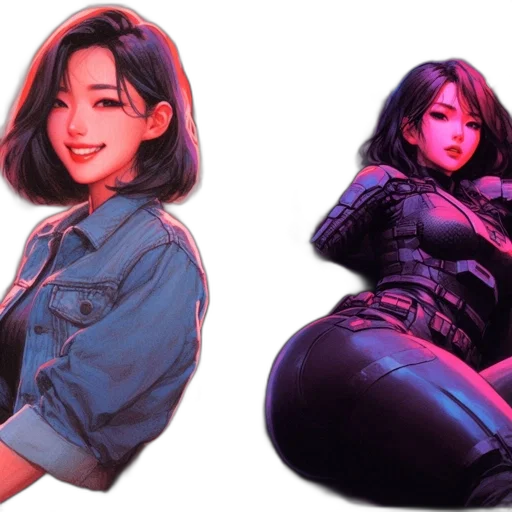 jacket, concept art, comic book art, cyberpunk transparent PNG cut-out