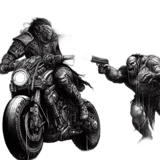weapon, concept art, comic book art, cyberpunk transparent PNG cut-out