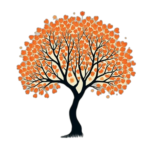 tree, crown, earth tones, monochrome transparent PNG cut-out