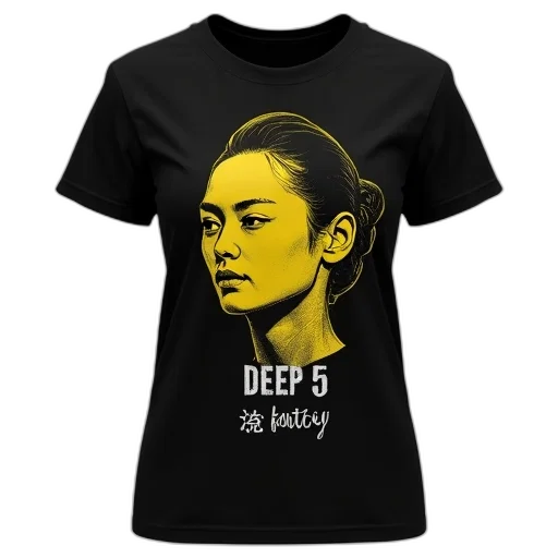 black, t-shirt, yellow, graphic transparent PNG cut-out