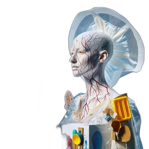 robot, face, crown, concept art transparent PNG cut-out