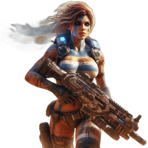 weapon, concept art, comic book art, cyberpunk transparent PNG cut-out