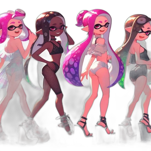 concept art, vaporwave, cartoon, watercolor transparent PNG cut-out