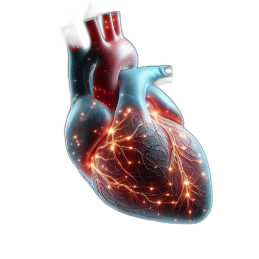 3d render, anatomically, correct, heart transparent PNG cut-out