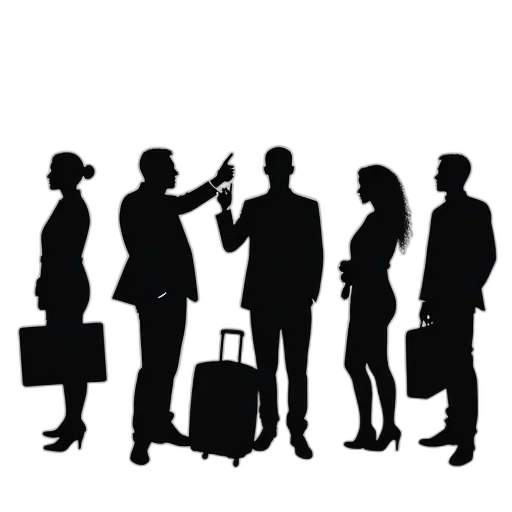 staff, set, six, stylized transparent PNG cut-out