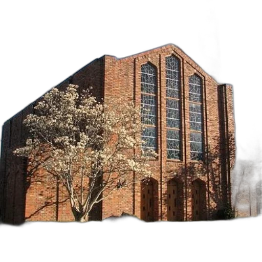 building, tree, 3d render, brick transparent PNG cut-out