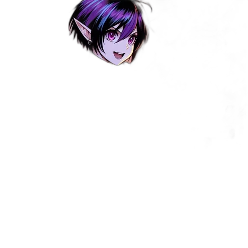 hair, creature, face, staff transparent PNG cut-out