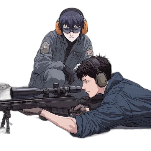 weapon, jacket, anime, concept art transparent PNG cut-out