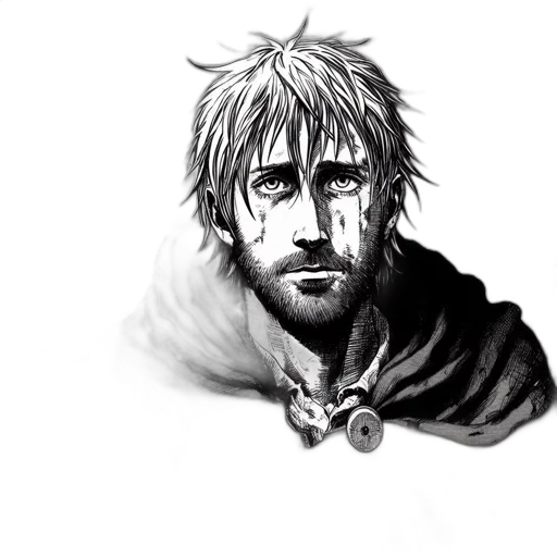 sword, face, staff, fantasy art transparent PNG cut-out