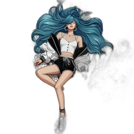 hair, fantasy art, cartoon, comic book art transparent PNG cut-out