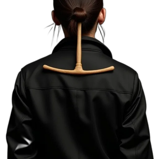 jacket, staff, mask, hair transparent PNG cut-out
