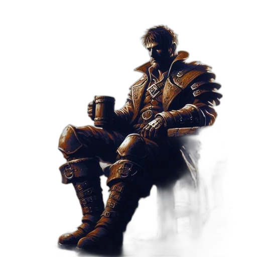 jacket, mask, staff, concept art transparent PNG cut-out