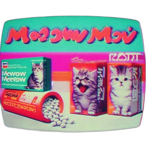 vaporwave, old, shows, mewow transparent PNG cut-out