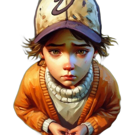 face, jacket, hat, staff transparent PNG cut-out