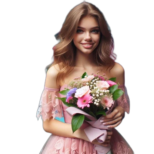 dress, flower, crown, jewelry transparent PNG cut-out
