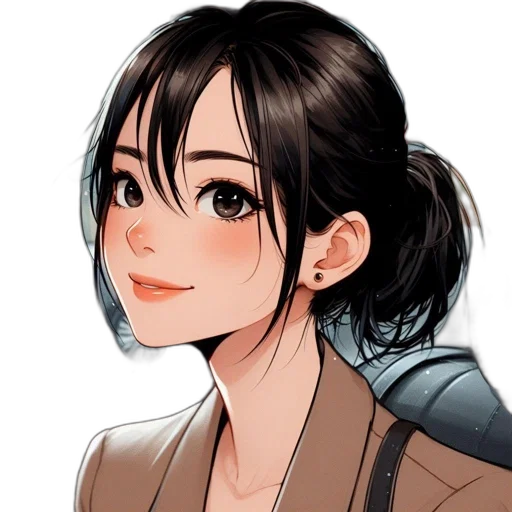 staff, face, jacket, anime transparent PNG cut-out