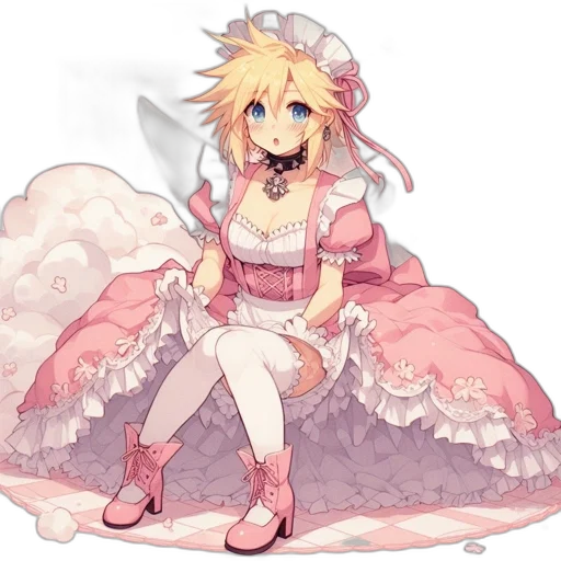 dress, dragon, staff, pixel art transparent PNG cut-out