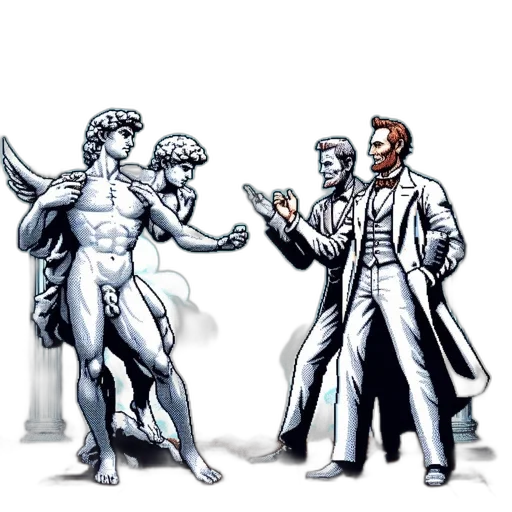 comic book art, concept art, pixel art, cartoon transparent PNG cut-out