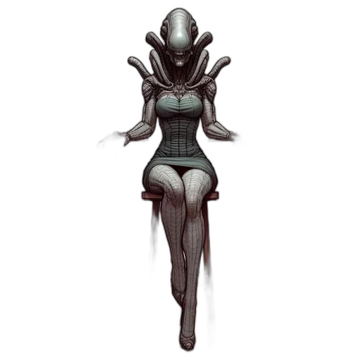 creature, robot, dress, staff transparent PNG cut-out