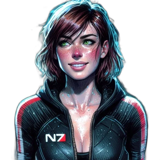 jacket, face, comic book art, concept art transparent PNG cut-out