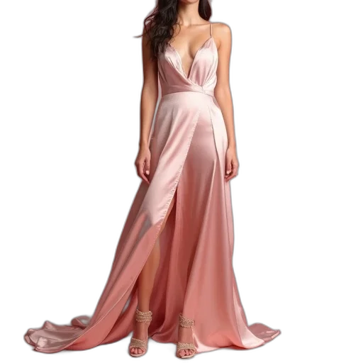dress, pastel, blush, satin transparent PNG cut-out