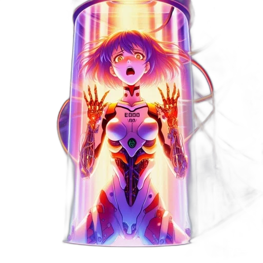 bottle, dress, robot, concept art transparent PNG cut-out