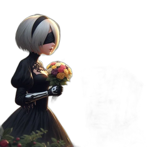 dress, flower, robot, crown transparent PNG cut-out