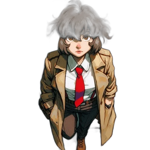 jacket, staff, hair, face transparent PNG cut-out