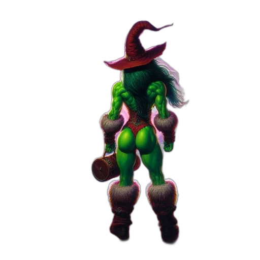 staff, hat, creature, weapon transparent PNG cut-out
