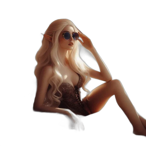 dress, hair, 3d render, concept art transparent PNG cut-out