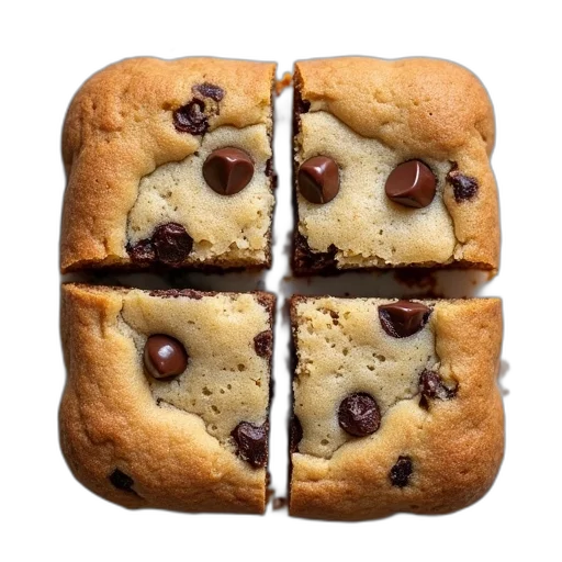 food, photorealistic, square-shaped, chocolate transparent PNG cut-out