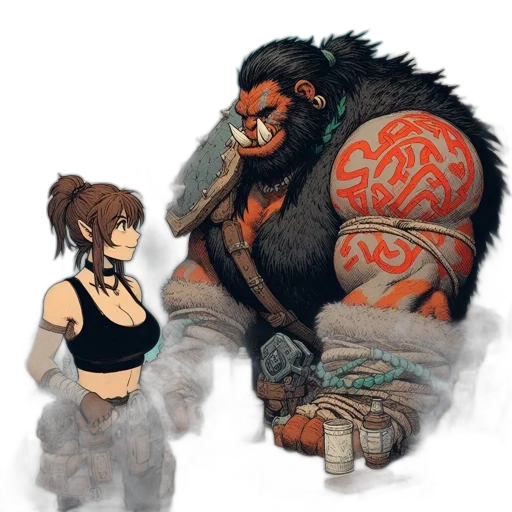 concept art, fantasy art, comic book art, pixel art transparent PNG cut-out