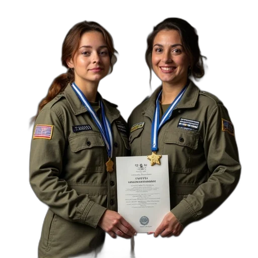 staff, jacket, two, female transparent PNG cut-out