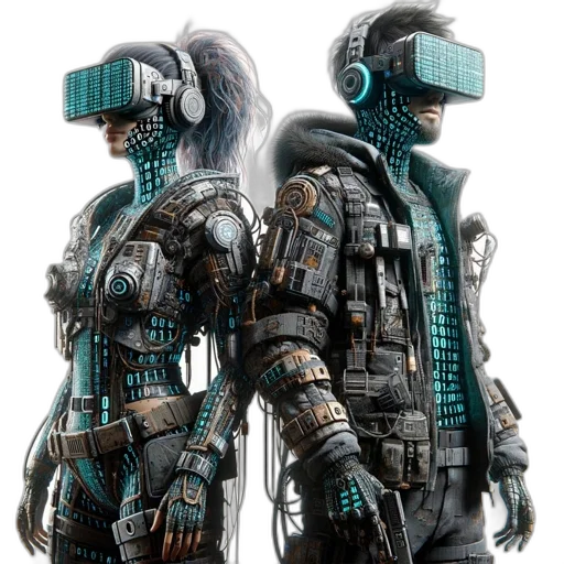 robot, cyberpunk, concept art, 3d render transparent PNG cut-out