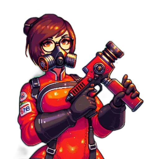 weapon, robot, staff, jacket transparent PNG cut-out