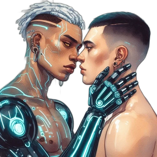 robot, cyberpunk, concept art, fantasy art transparent PNG cut-out