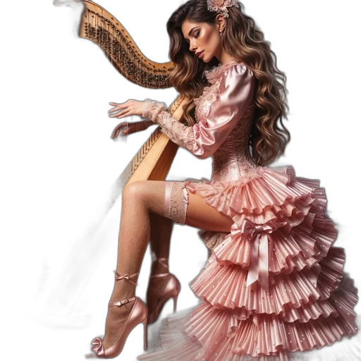 dress, hair, shoes, woman transparent PNG cut-out