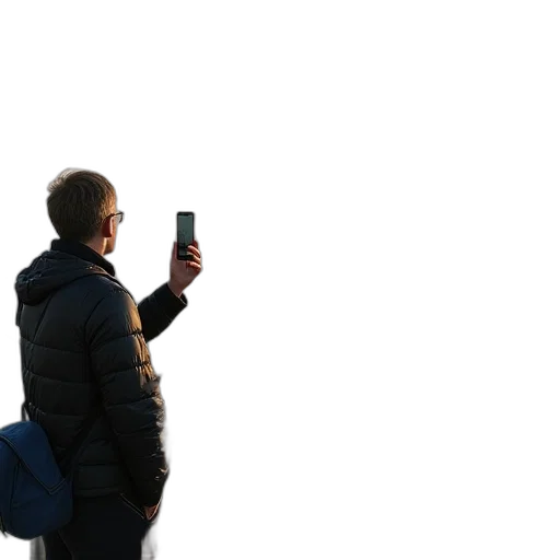 staff, jacket, robot, face transparent PNG cut-out