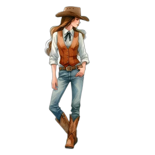 jacket, hat, staff, concept art transparent PNG cut-out