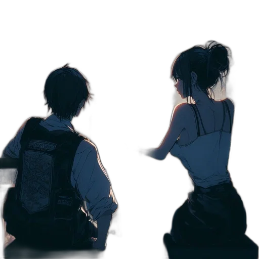 jacket, anime, concept art, watercolor transparent PNG cut-out