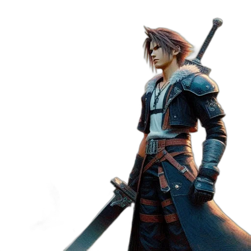 sword, concept art, fantasy art, 3d render transparent PNG cut-out
