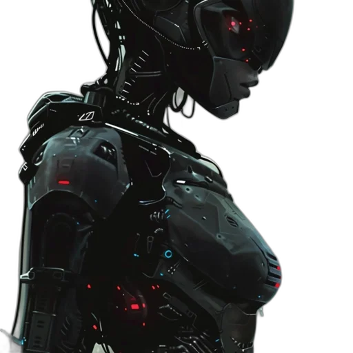 robot, dress, cyberpunk, concept art transparent PNG cut-out