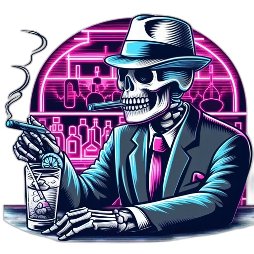 robot, vaporwave, cyberpunk, pixel art transparent PNG cut-out