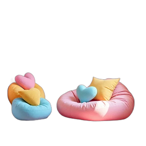 furniture, shoes, 3d render, pastel transparent PNG cut-out