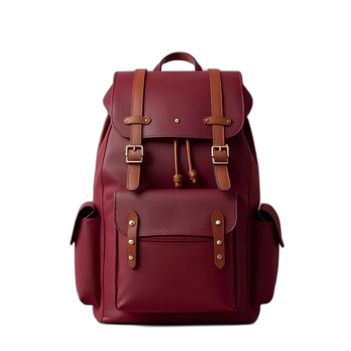 travel, backpack, maroon, colour transparent PNG cut-out